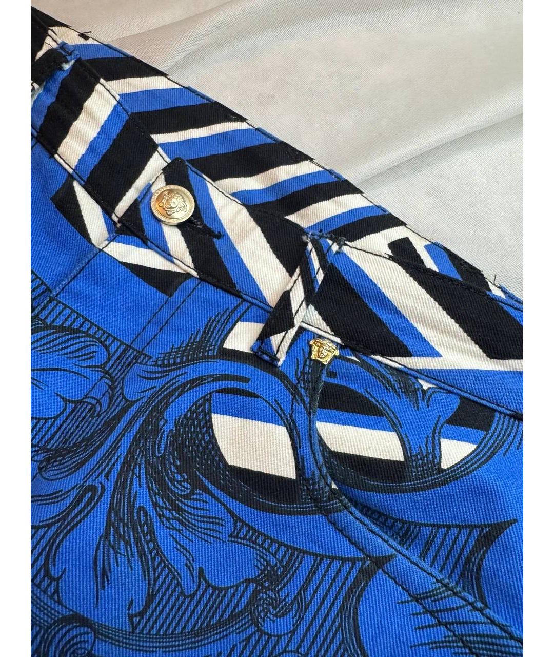 VERSACE Синие хлопковые джинсы, фото 2