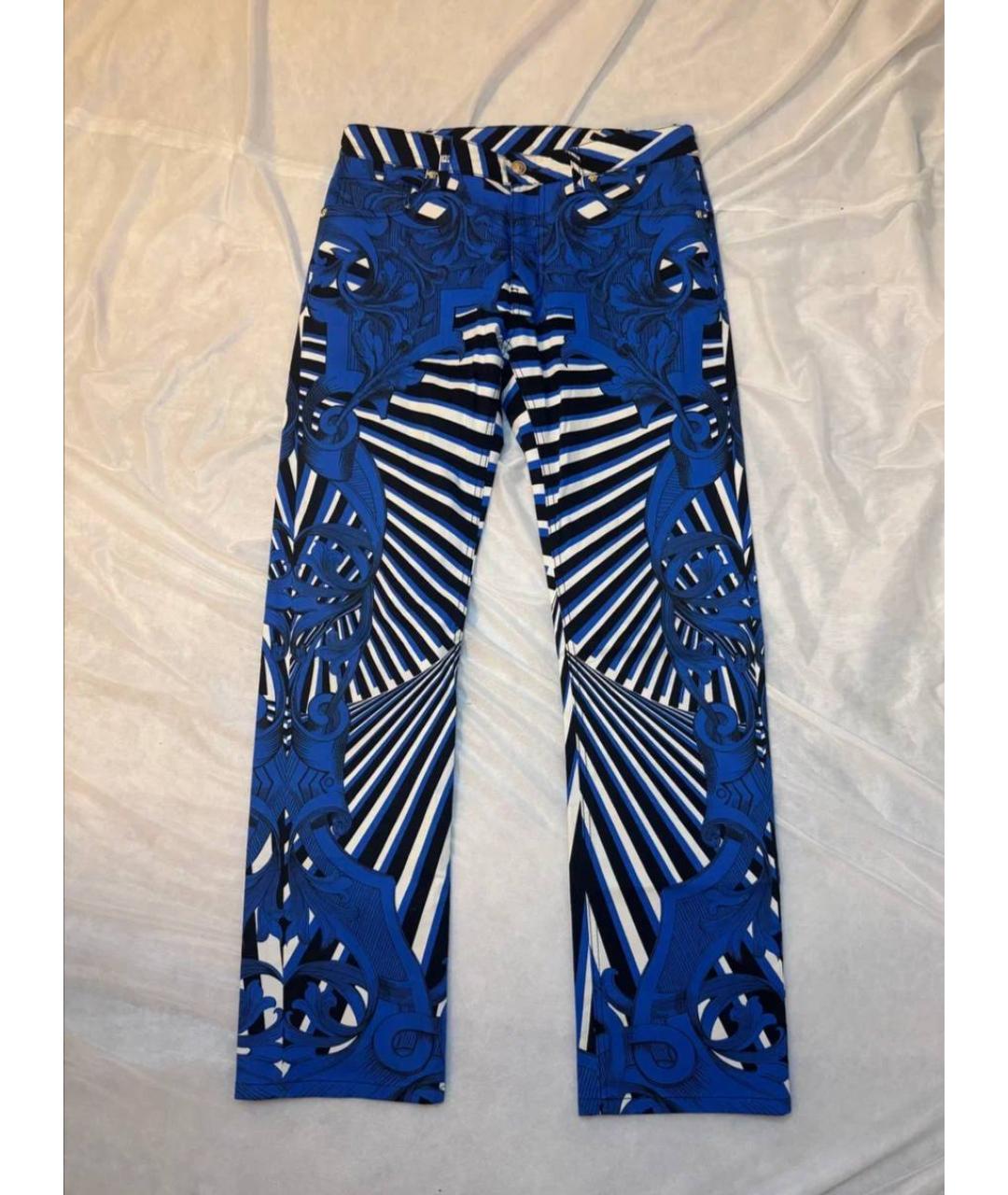 VERSACE Синие хлопковые джинсы, фото 5