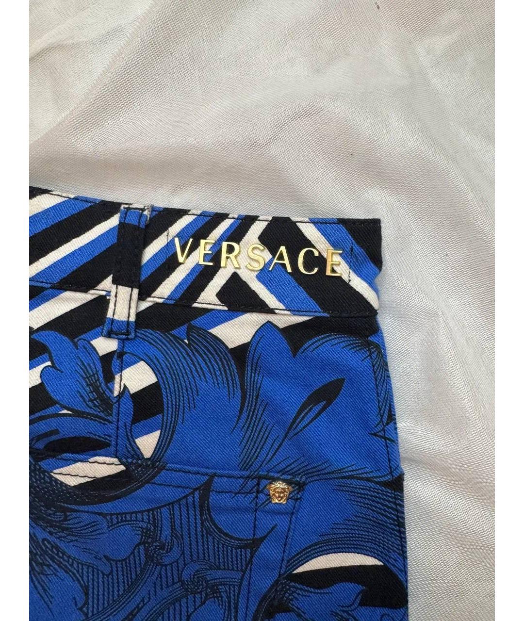 VERSACE Синие хлопковые джинсы, фото 3