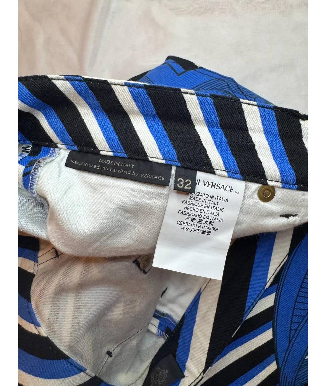 VERSACE Синие хлопковые джинсы, фото 4