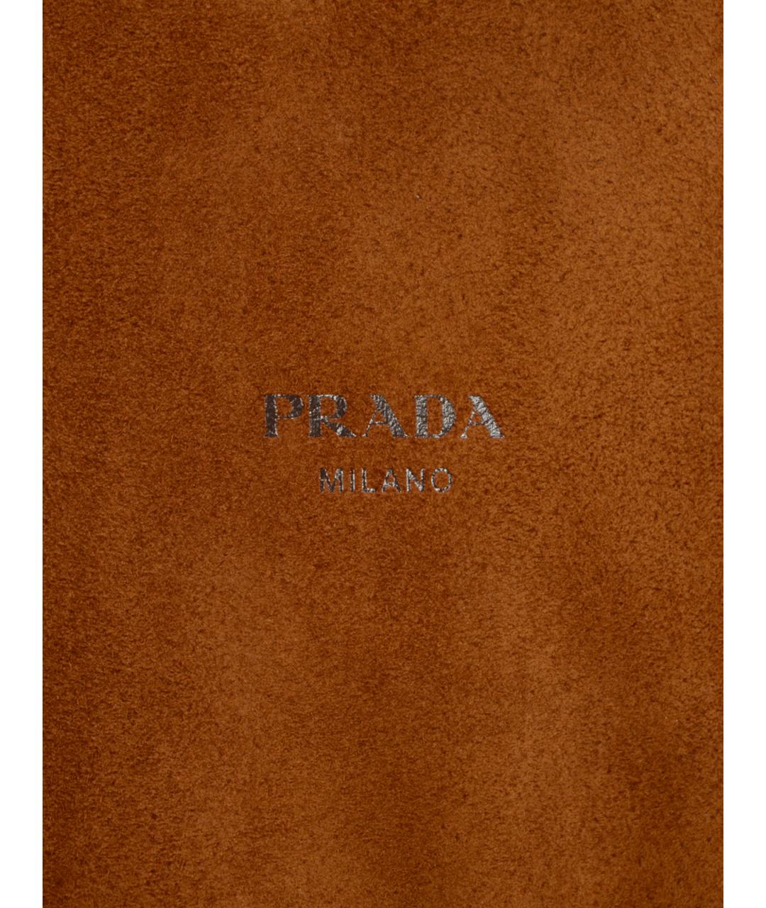 PRADA Коричневая кожаная куртка, фото 3