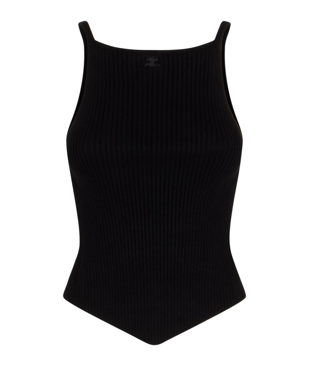 COURREGES Черная вискозная майка, фото 1