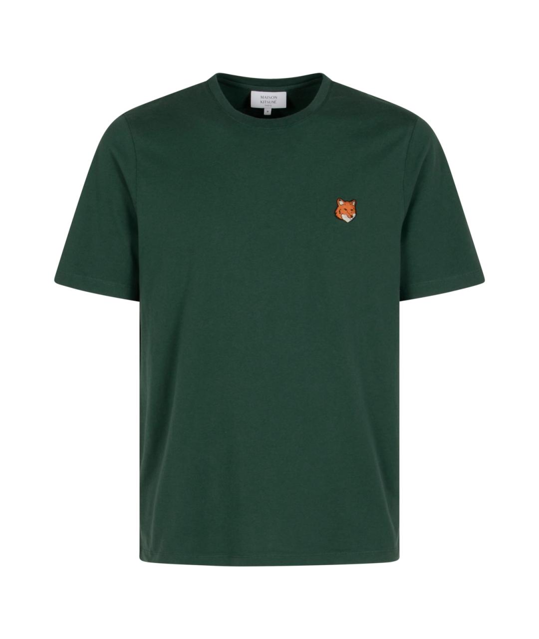 MAISON KITSUNE Зеленая хлопковая футболка, фото 1