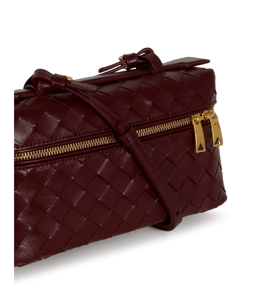 BOTTEGA VENETA Бордовая кожаная сумка через плечо, фото 4