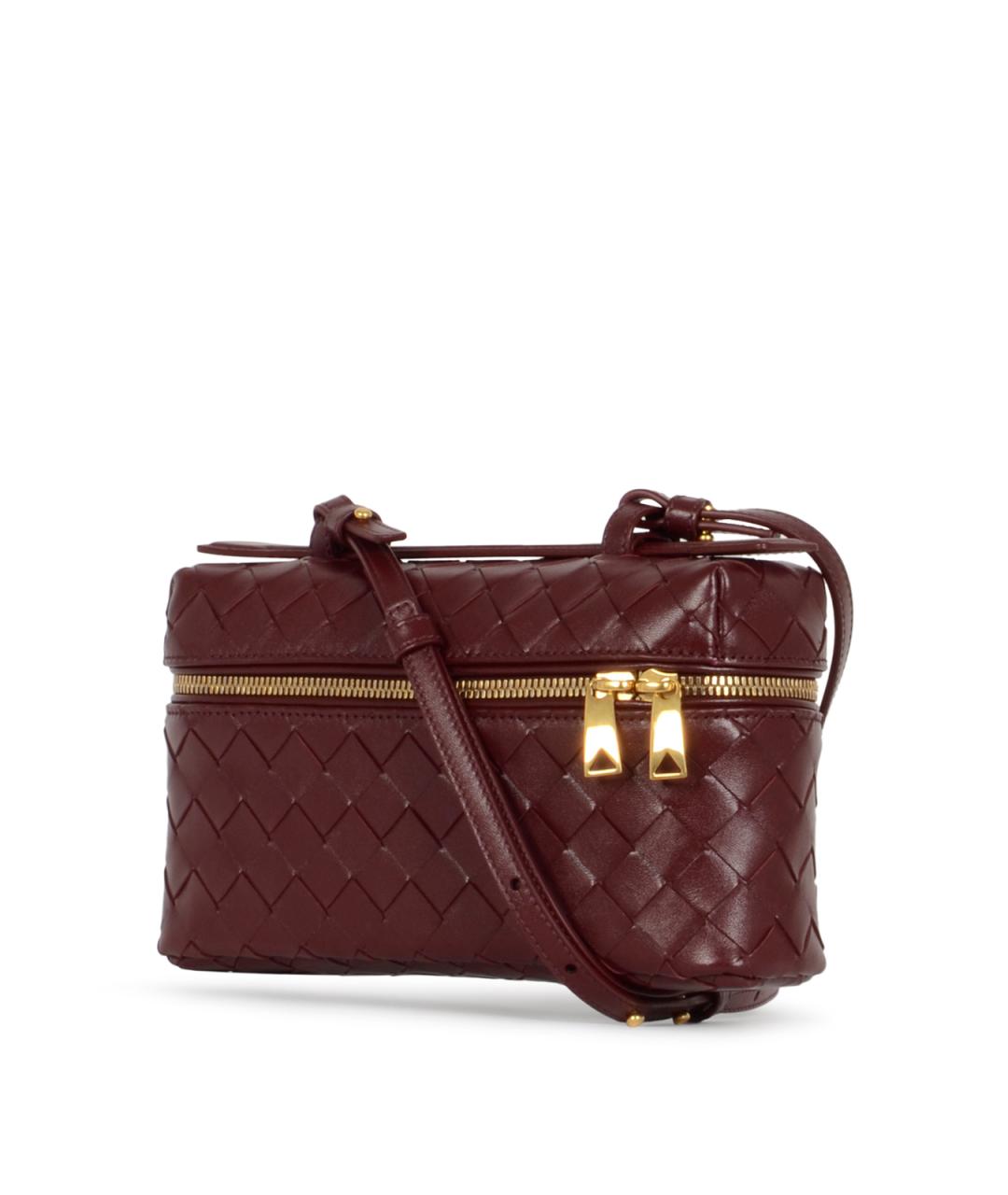BOTTEGA VENETA Бордовая кожаная сумка через плечо, фото 2