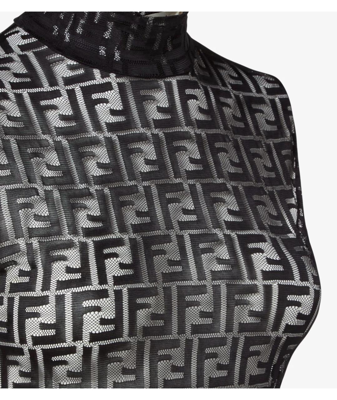 FENDI Черная полиамидовая майка, фото 4