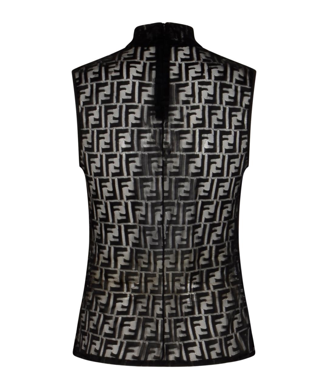 FENDI Черная полиамидовая майка, фото 2