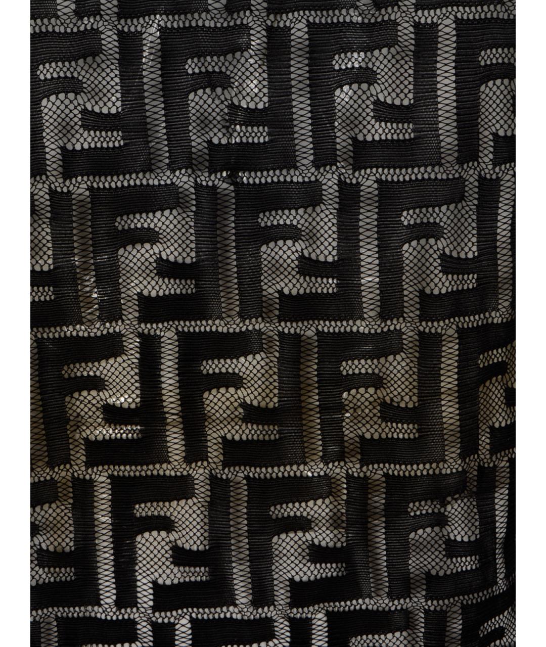 FENDI Черная полиамидовая майка, фото 3