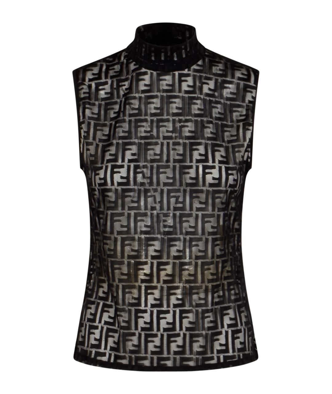 FENDI Черная полиамидовая майка, фото 1