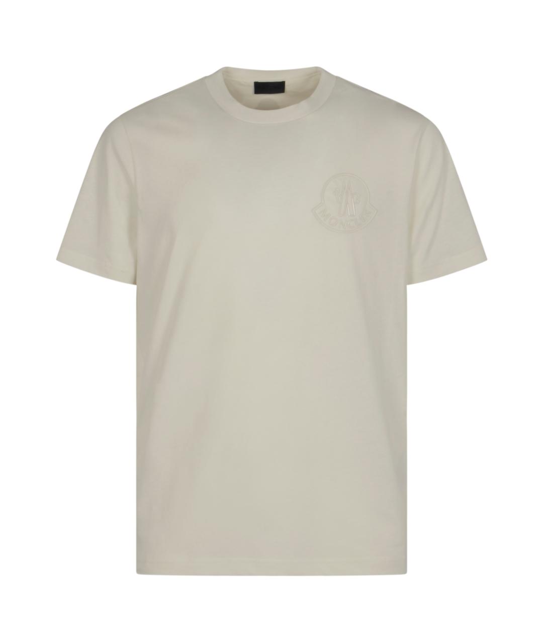 MONCLER Белая хлопковая футболка, фото 1