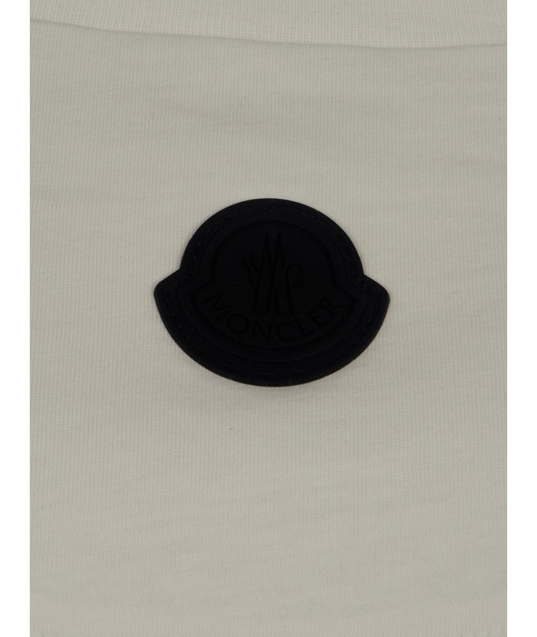 MONCLER Белая хлопковая футболка, фото 3