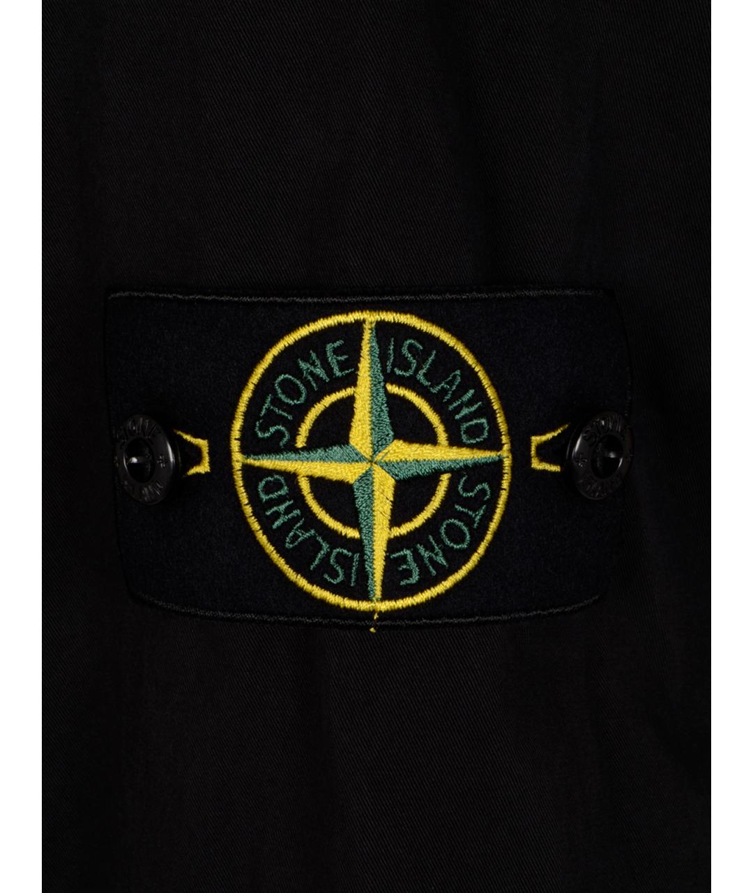 STONE ISLAND Черная хлопковая куртка, фото 3