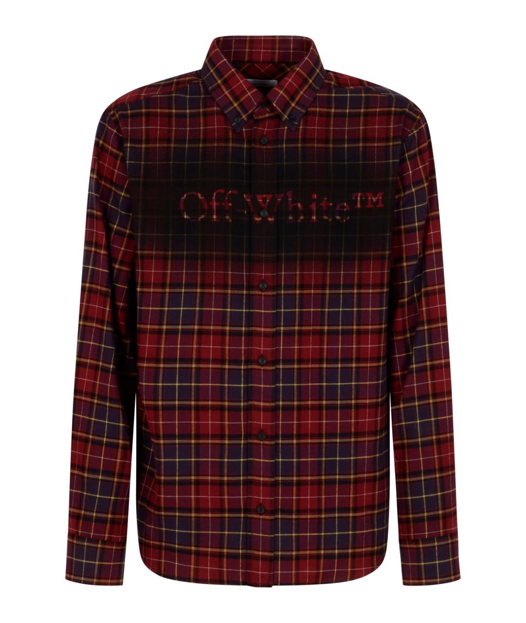 OFF-WHITE Бордовая хлопковая кэжуал рубашка, фото 1