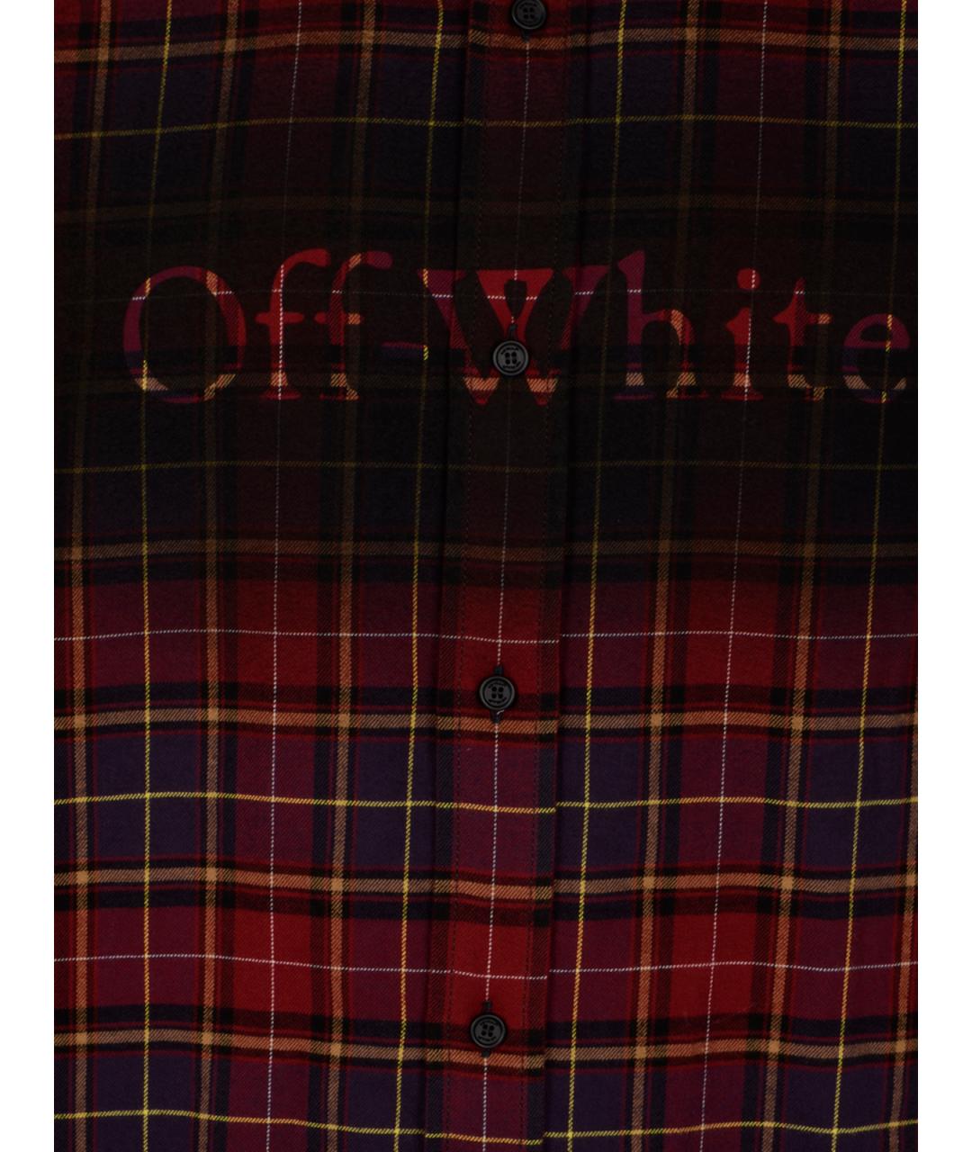 OFF-WHITE Бордовая хлопковая кэжуал рубашка, фото 3