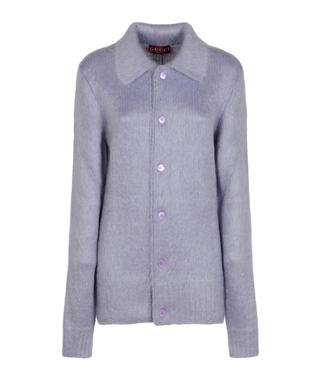 GUCCI Фиолетовый шерстяной кардиган, фото 1