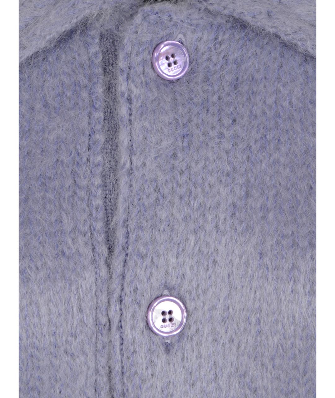 GUCCI Фиолетовый шерстяной кардиган, фото 3