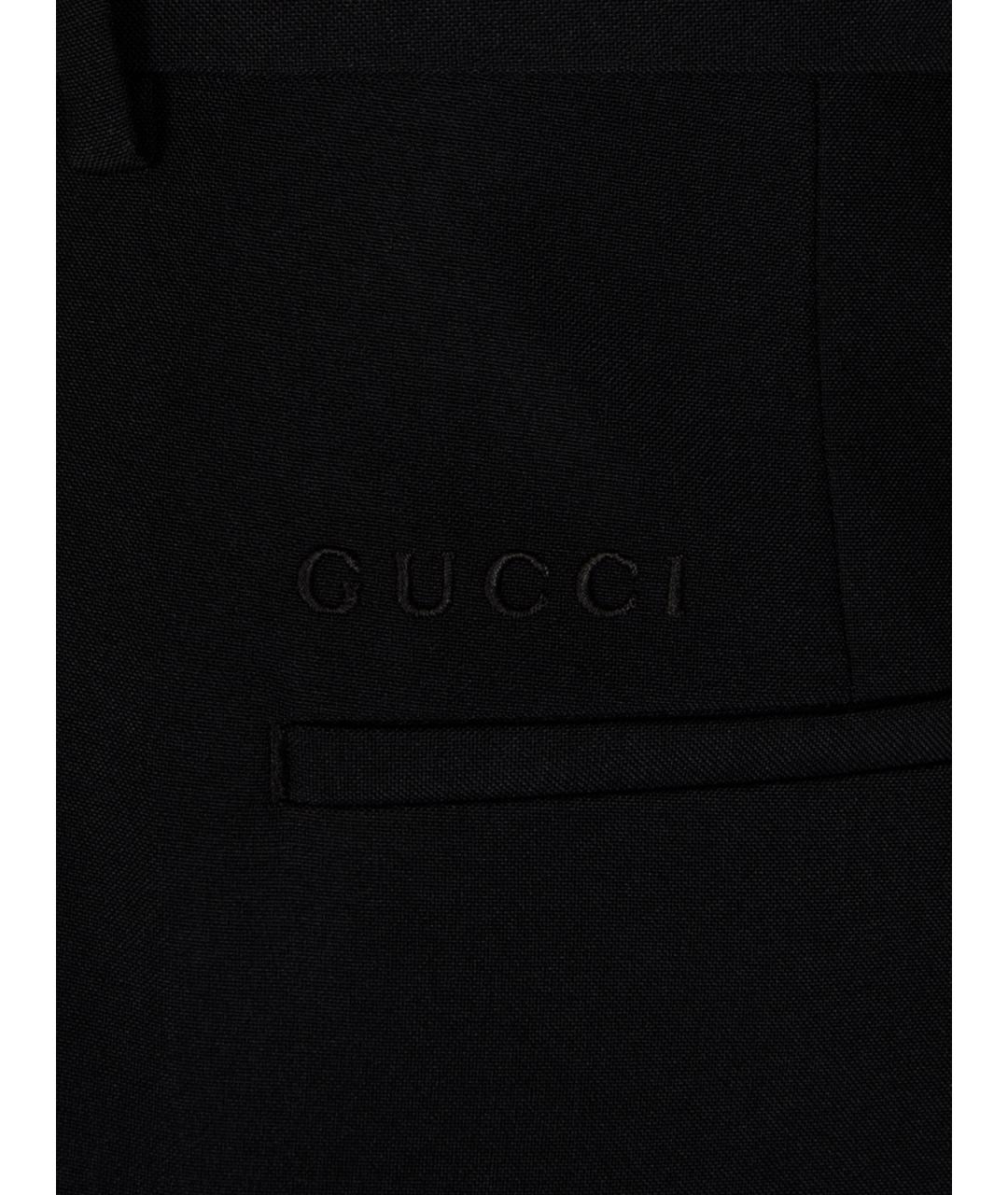 GUCCI Черные шелковые повседневные брюки, фото 3