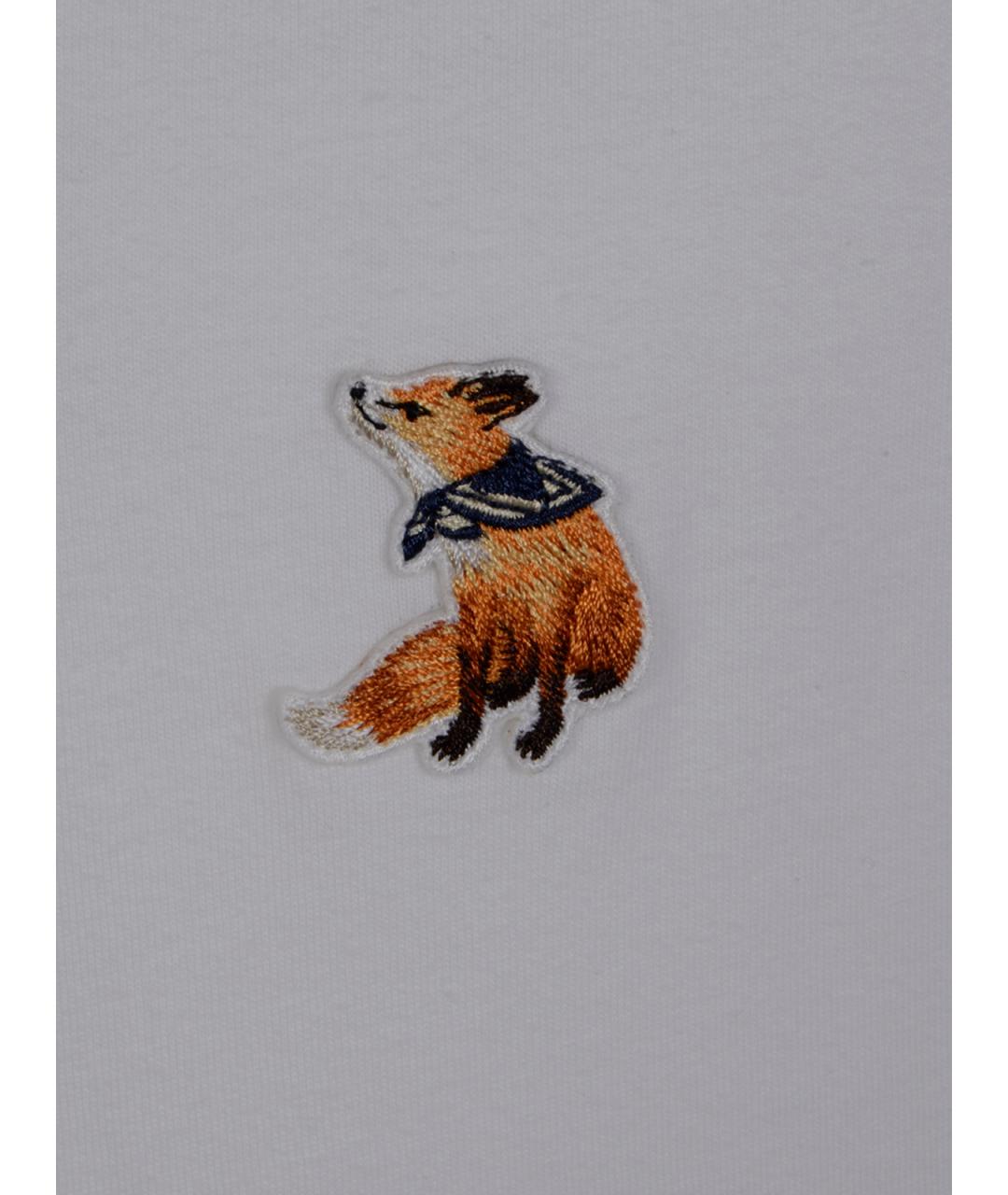 MAISON KITSUNE Белая хлопковая футболка, фото 3