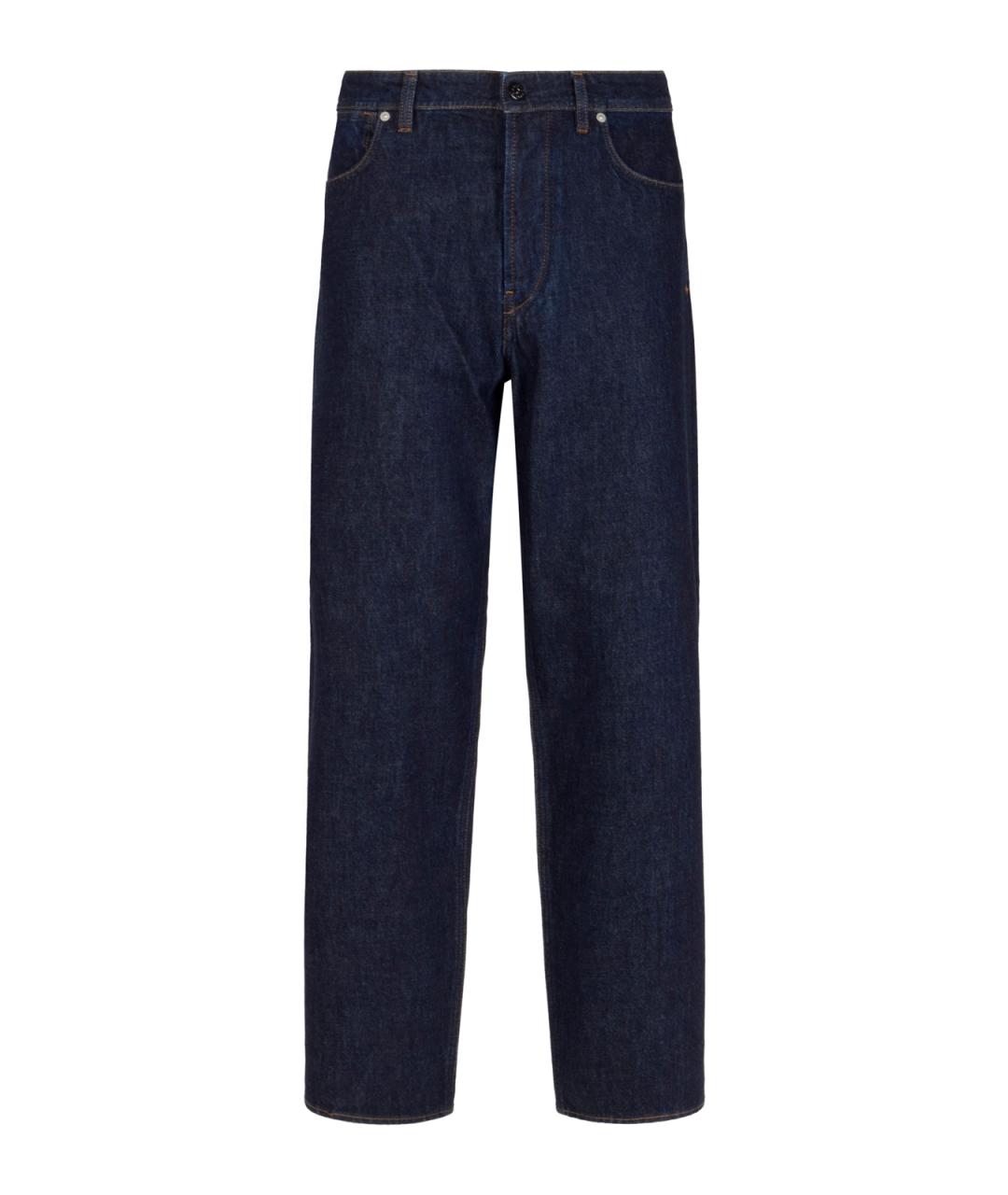 STONE ISLAND Синие хлопковые прямые джинсы, фото 1