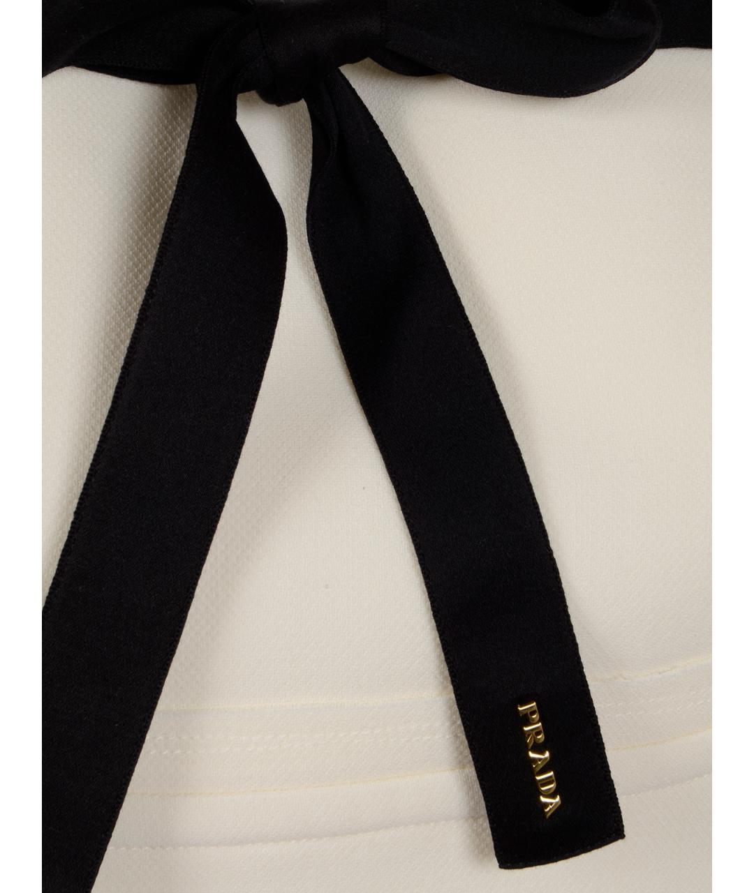 PRADA Белое шерстяное коктейльное платье, фото 3