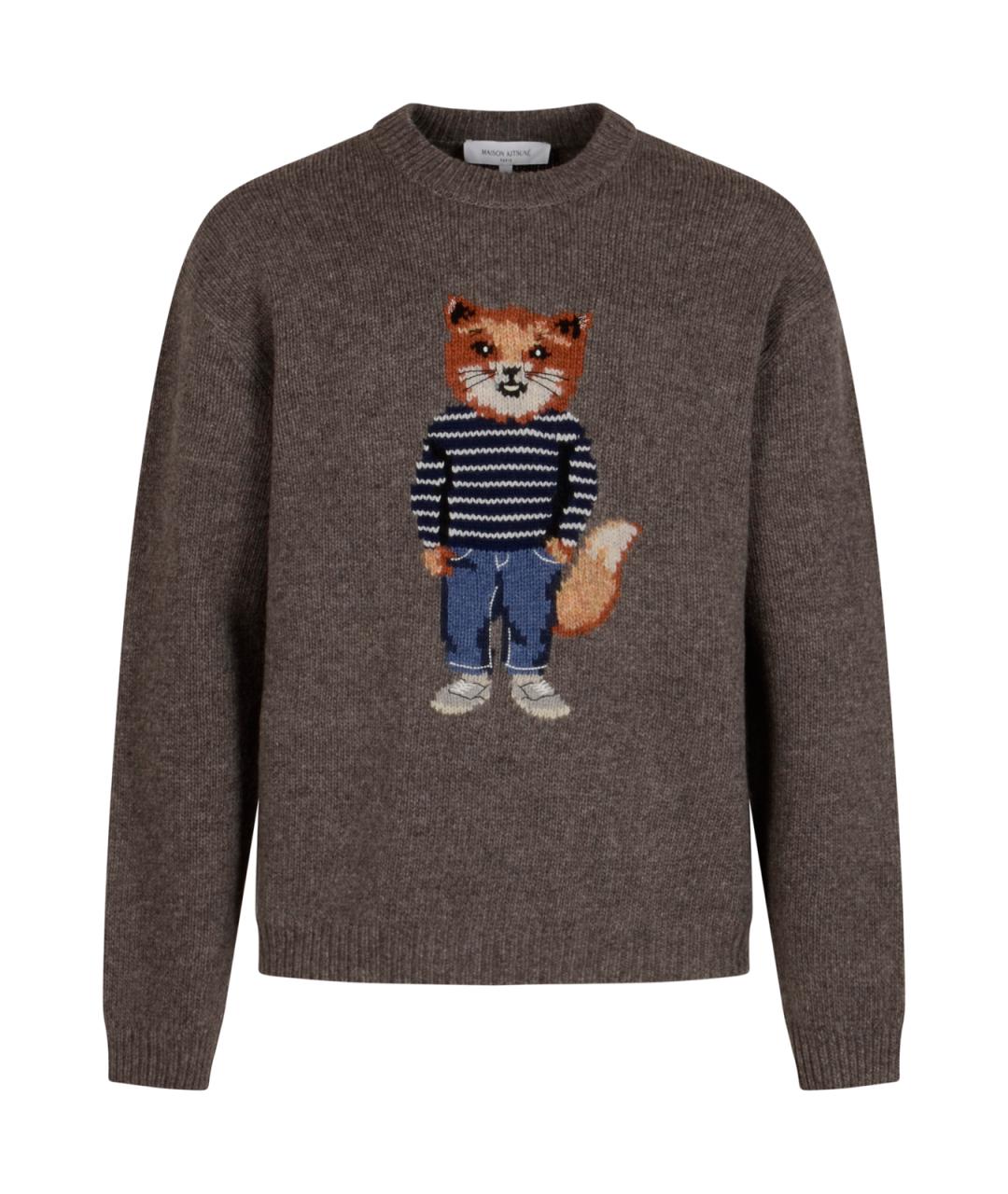 MAISON KITSUNE Серый шерстяной джемпер / свитер, фото 1