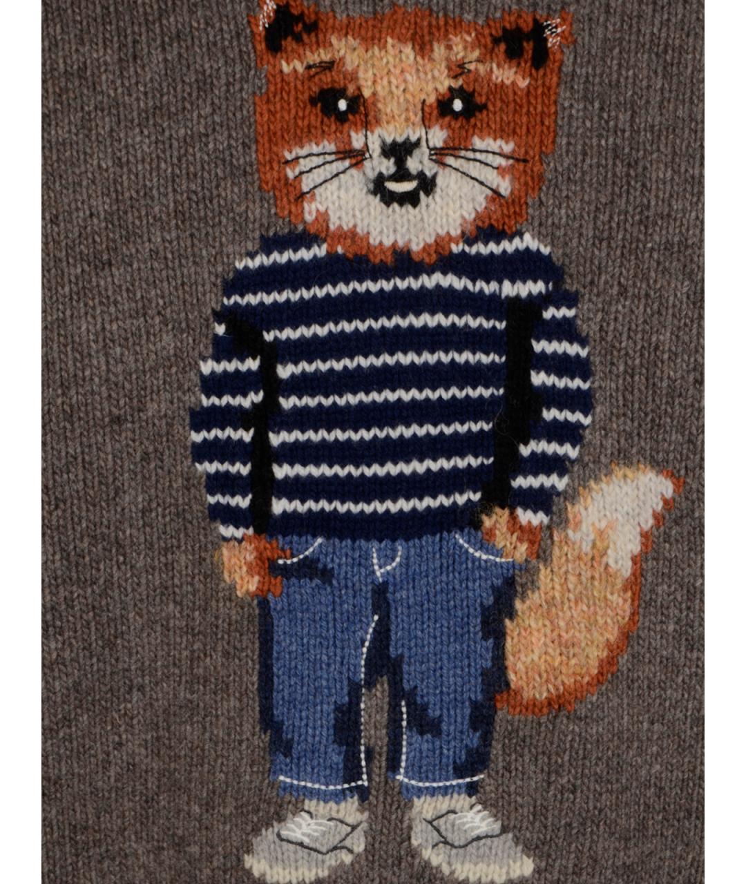 MAISON KITSUNE Серый шерстяной джемпер / свитер, фото 3