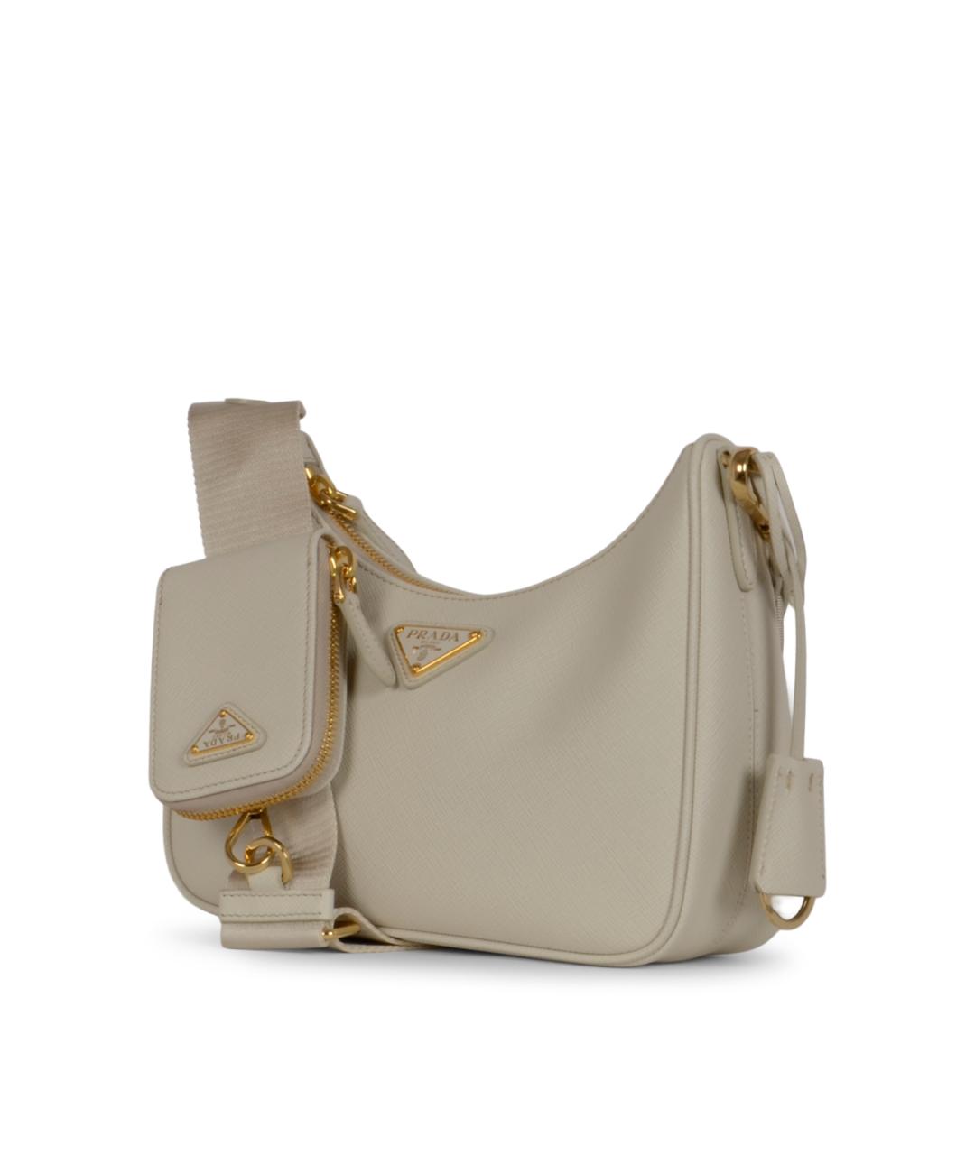 PRADA Бежевая кожаная сумка через плечо, фото 2