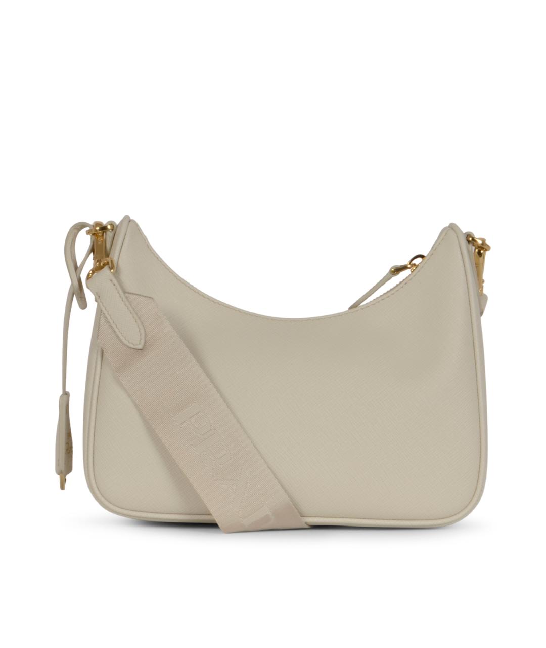 PRADA Бежевая кожаная сумка через плечо, фото 3