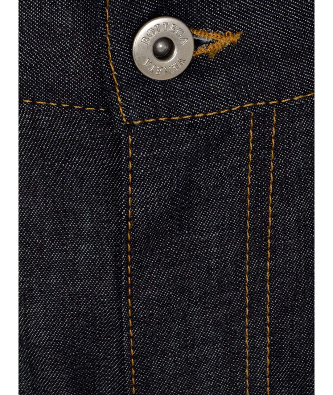 BOTTEGA VENETA Темно-синие хлопковые прямые джинсы, фото 3