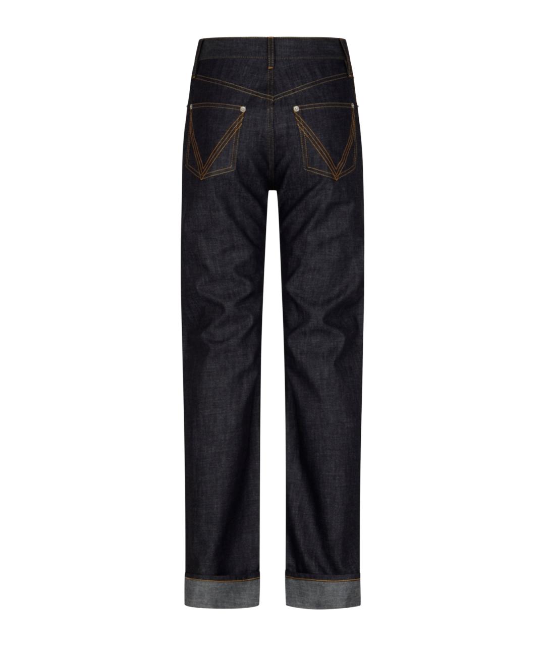 BOTTEGA VENETA Темно-синие хлопковые прямые джинсы, фото 2