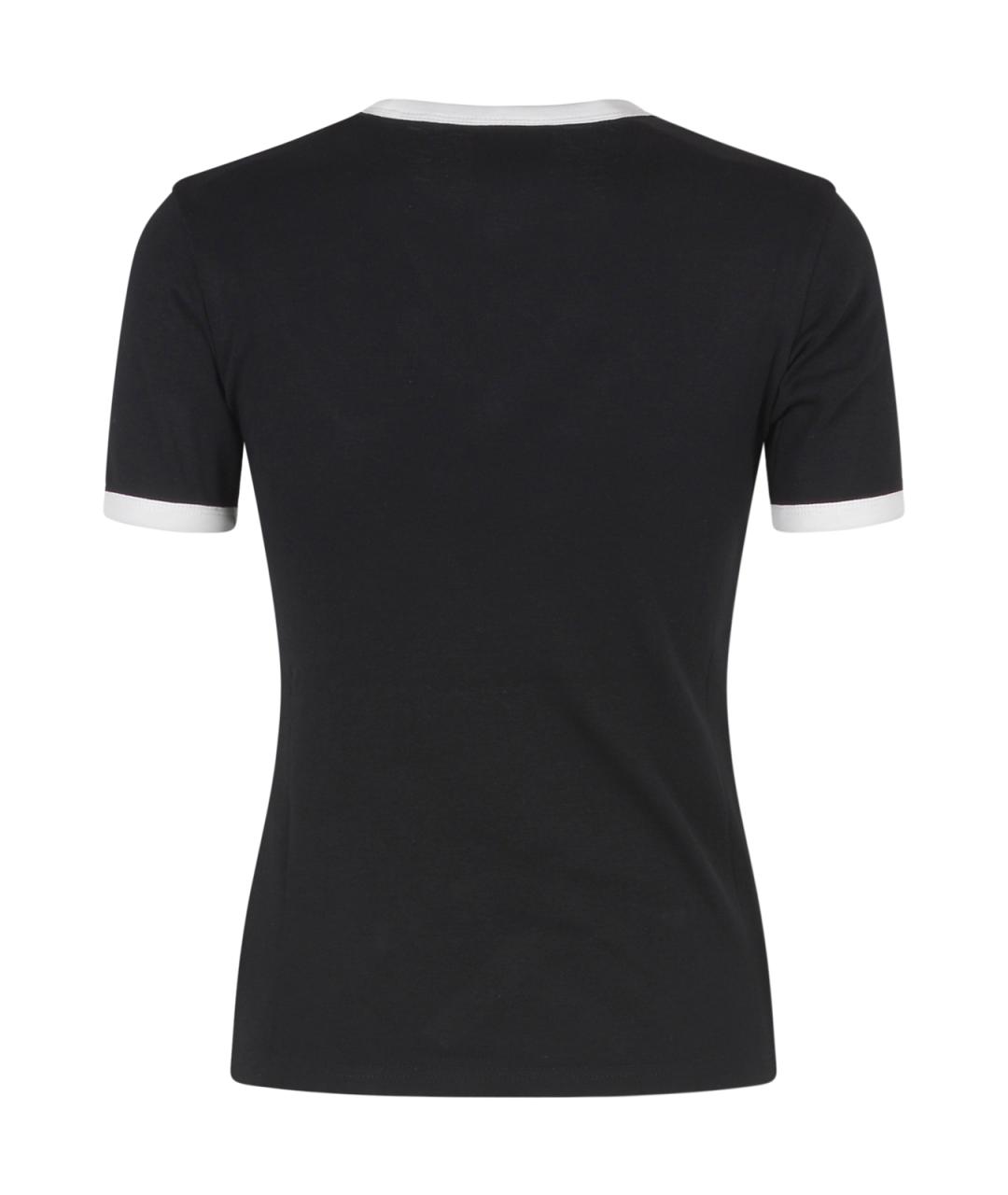 COURREGES Черная хлопковая футболка, фото 2