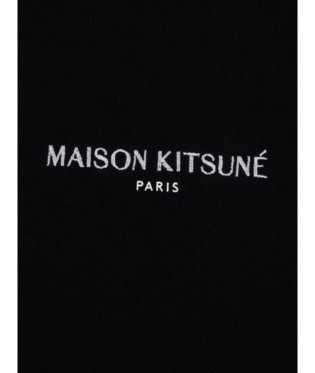 MAISON KITSUNE Черная хлопковая футболка, фото 3