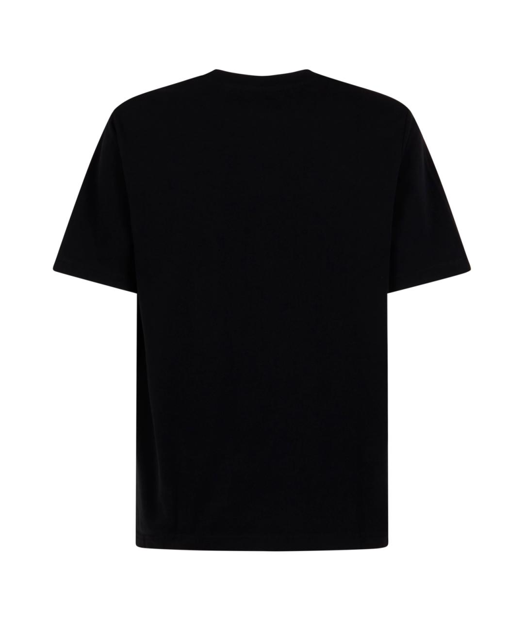 MAISON KITSUNE Черная хлопковая футболка, фото 2