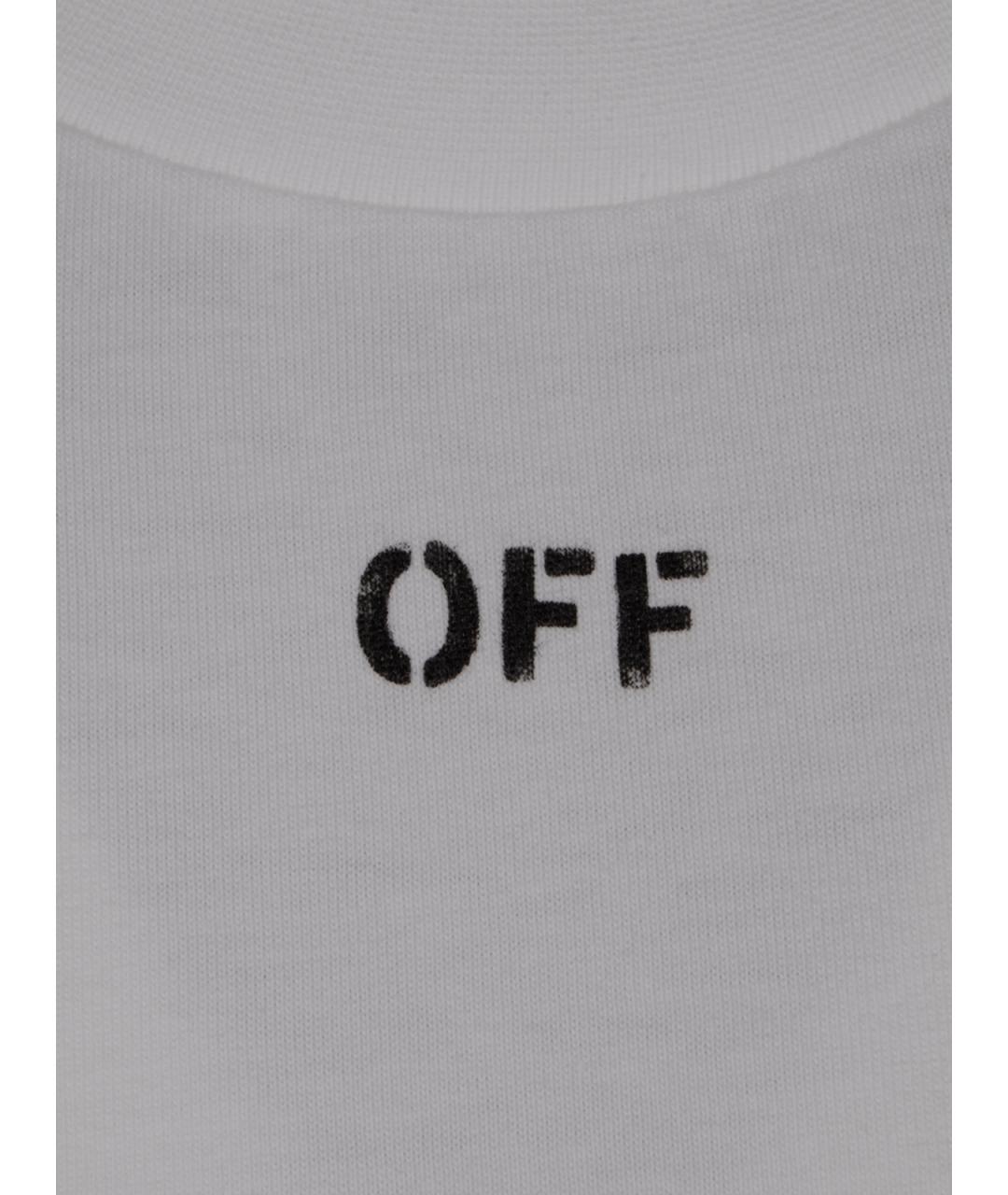 OFF-WHITE Белая хлопковая футболка, фото 3