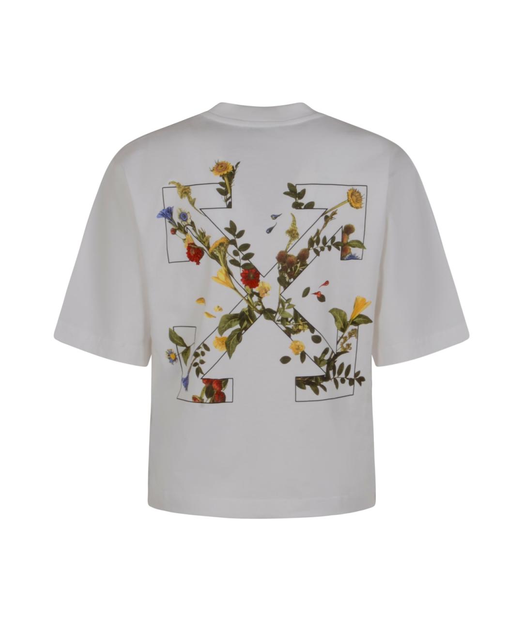 OFF-WHITE Белая хлопковая футболка, фото 2