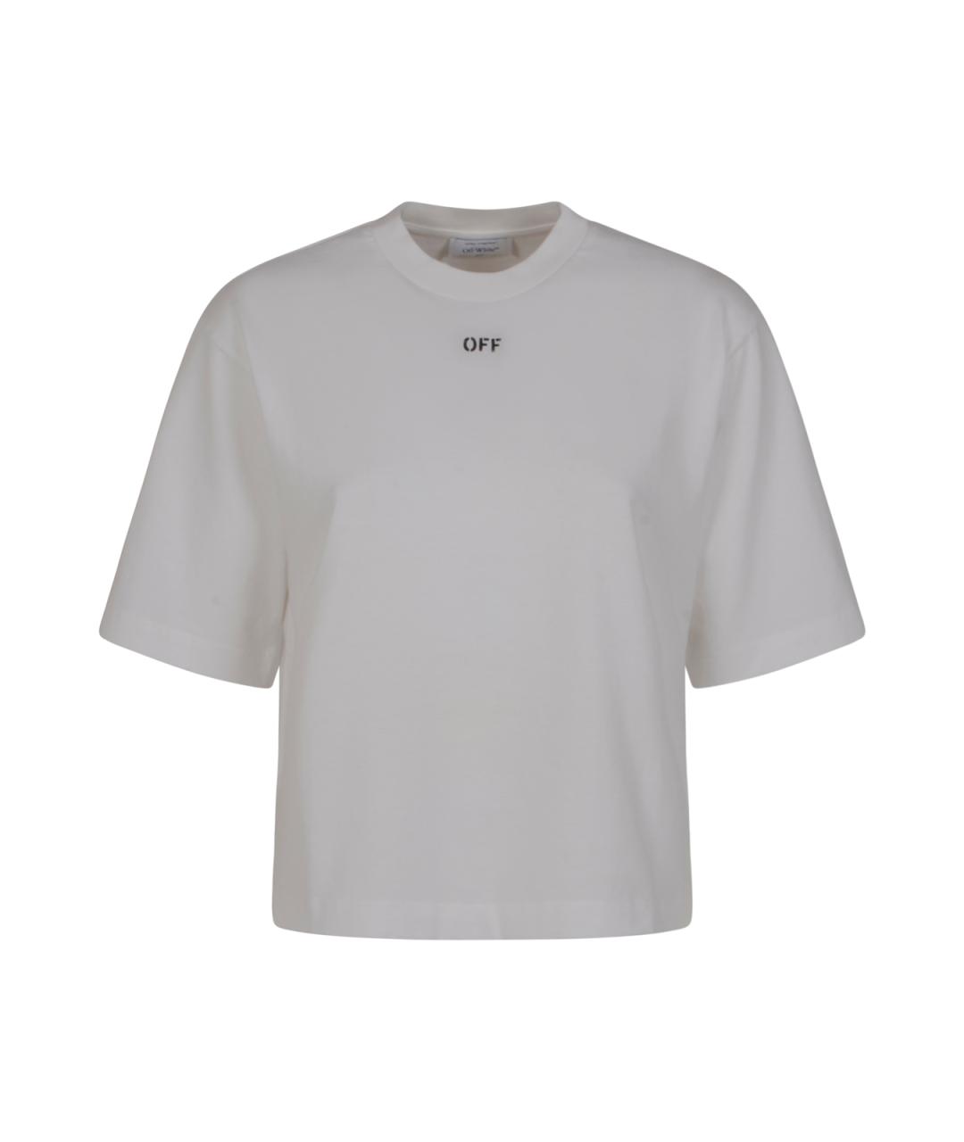 OFF-WHITE Белая хлопковая футболка, фото 1