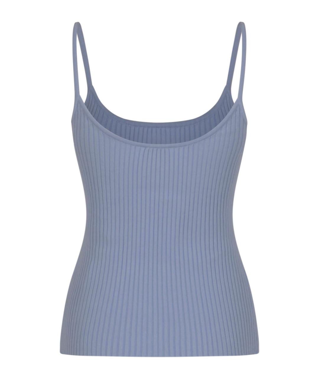 COURREGES Синяя хлопко-эластановая майка, фото 2