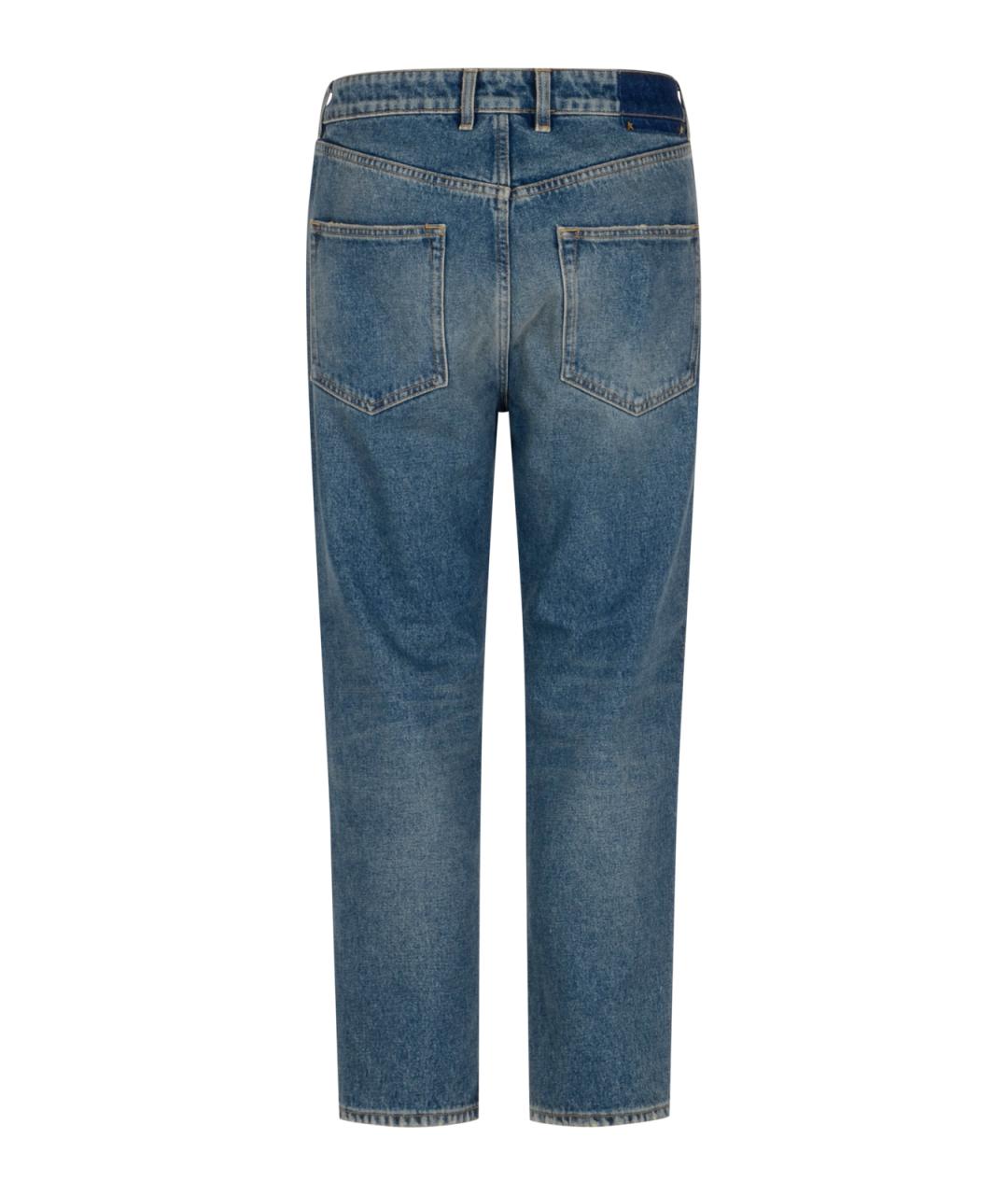 GOLDEN GOOSE DELUXE BRAND Синие хлопковые прямые джинсы, фото 2