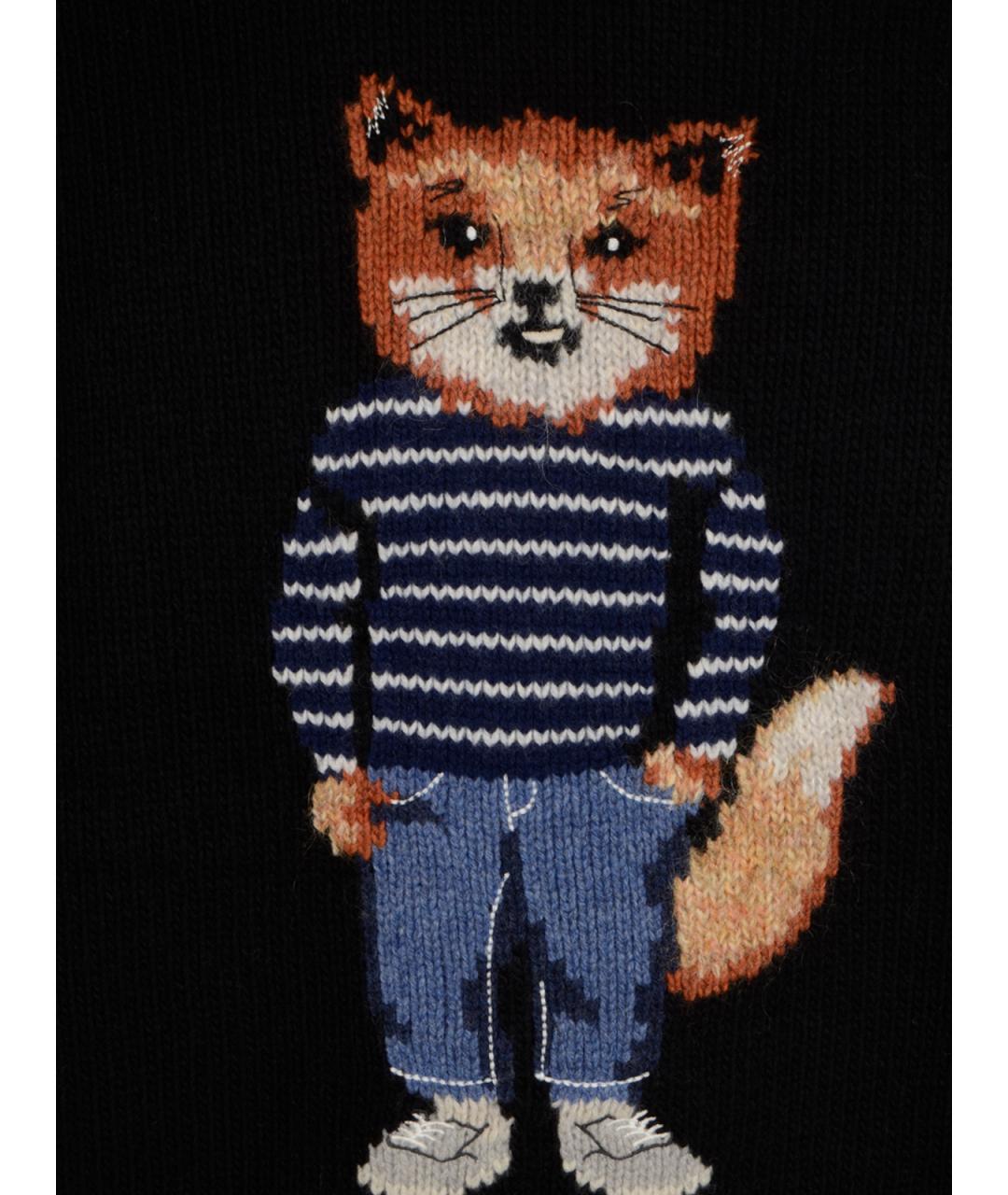 MAISON KITSUNE Черный шерстяной джемпер / свитер, фото 3