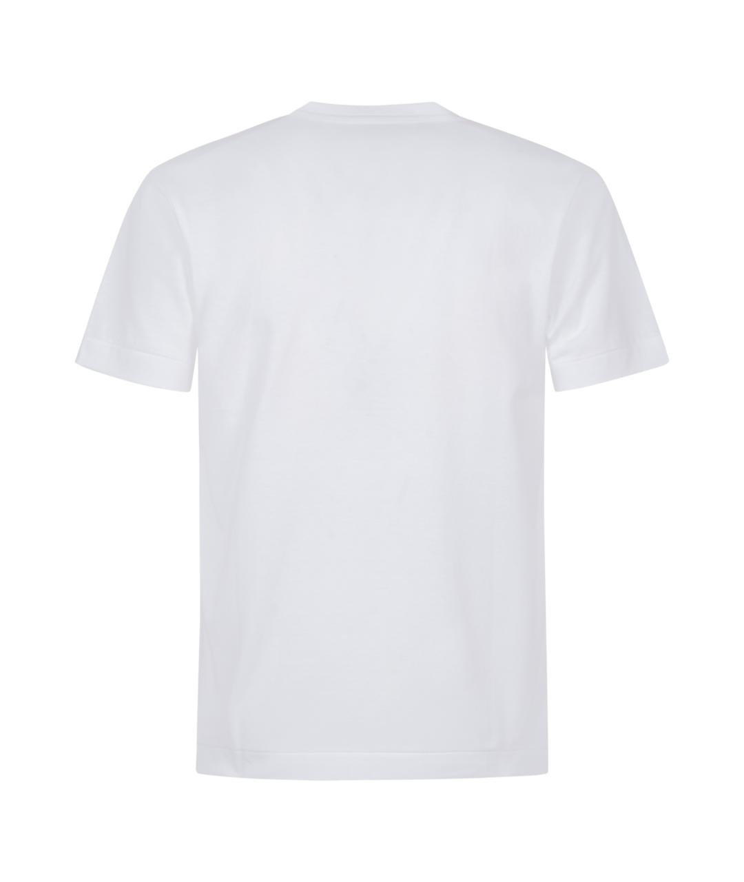 COMME DES GARÇONS PLAY Белая хлопковая футболка, фото 2