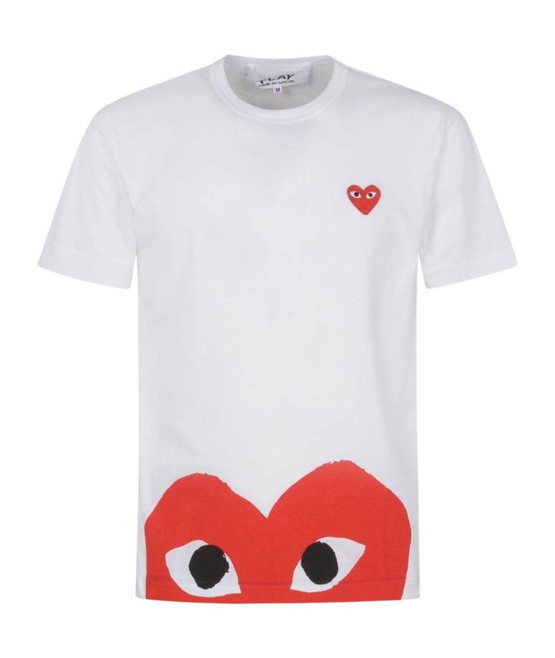 COMME DES GARÇONS PLAY Белая хлопковая футболка, фото 1