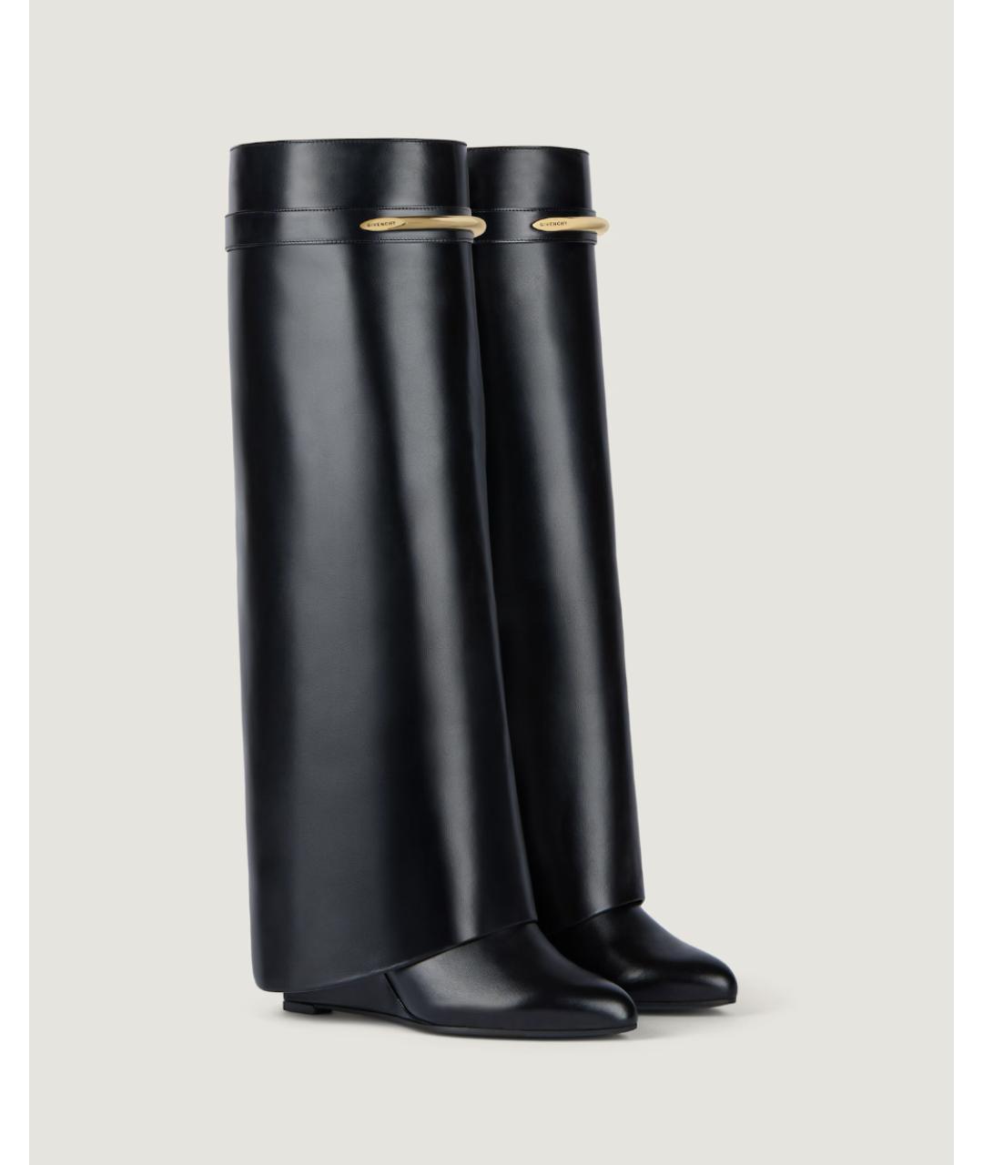 GIVENCHY Черные кожаные ботфорты, фото 2