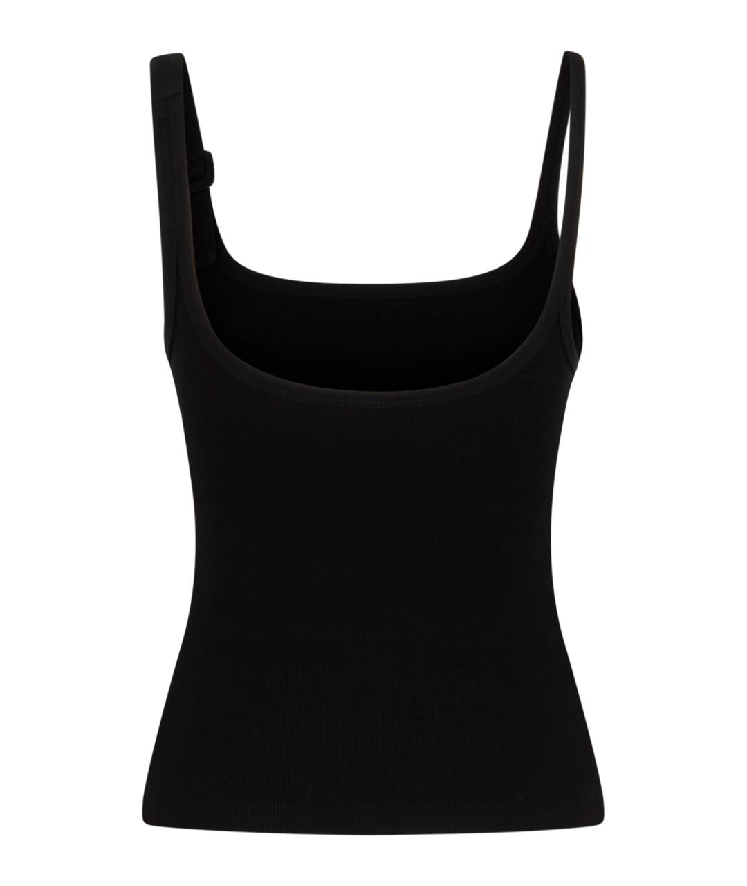 COURREGES Черная хлопко-эластановая майка, фото 2