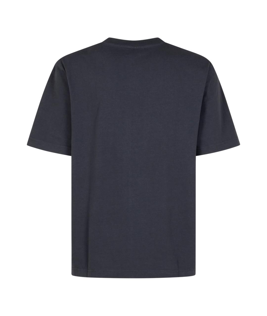 MAISON KITSUNE Синяя хлопковая футболка, фото 2