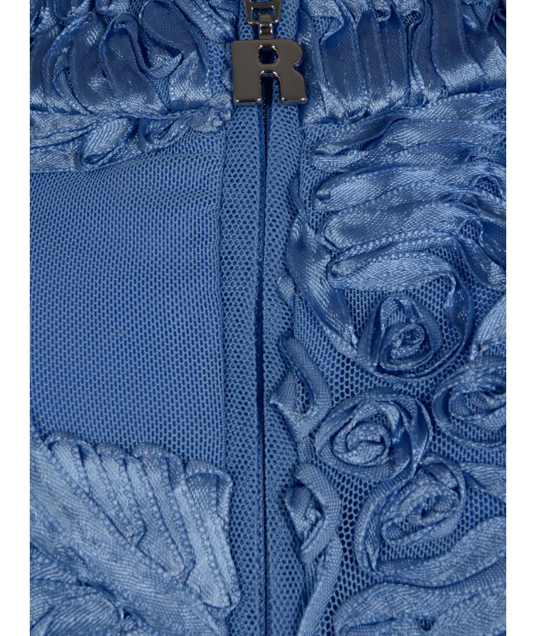 ROTATE Голубое полиэстеровое коктейльное платье, фото 3