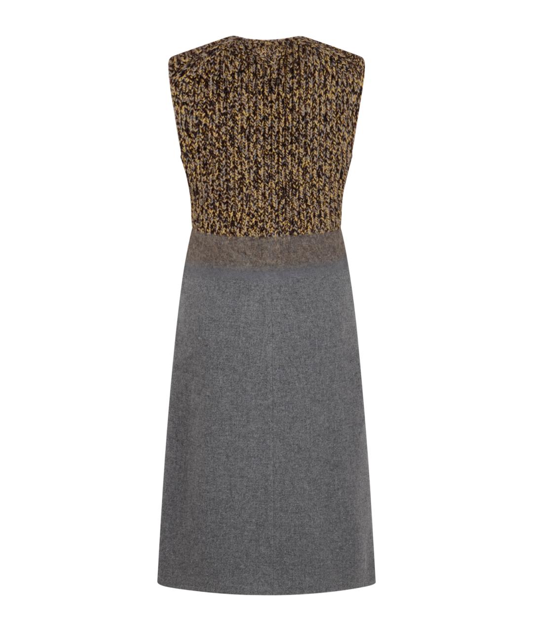 PRADA Серое шерстяное повседневное платье, фото 2