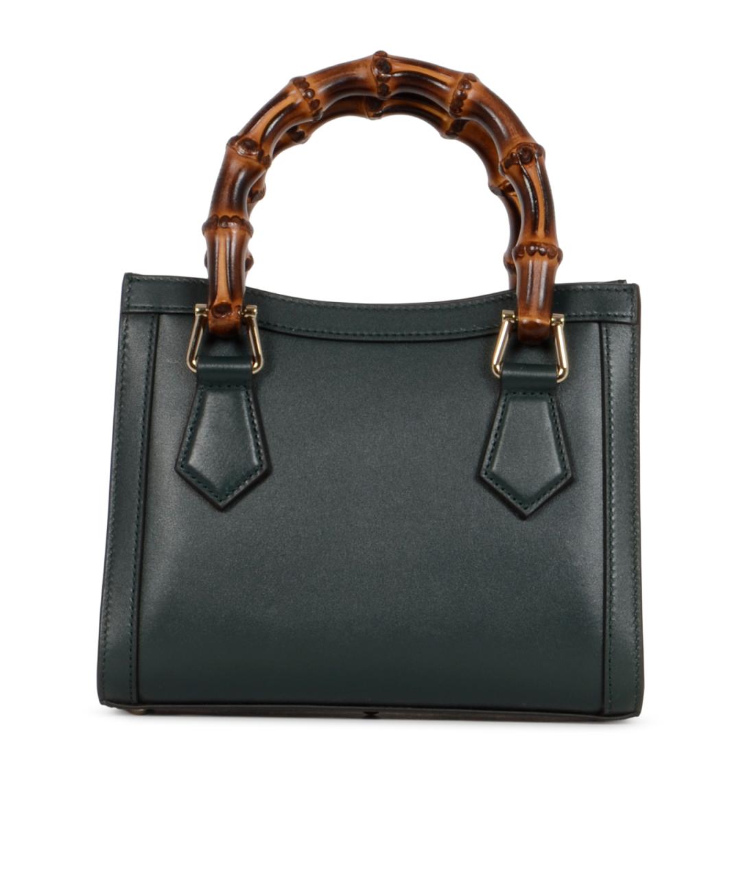 GUCCI Зеленая кожаная сумка тоут, фото 3