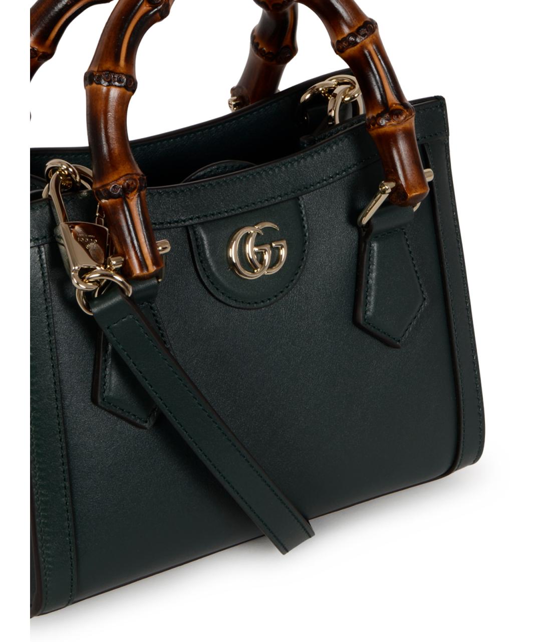 GUCCI Зеленая кожаная сумка тоут, фото 4