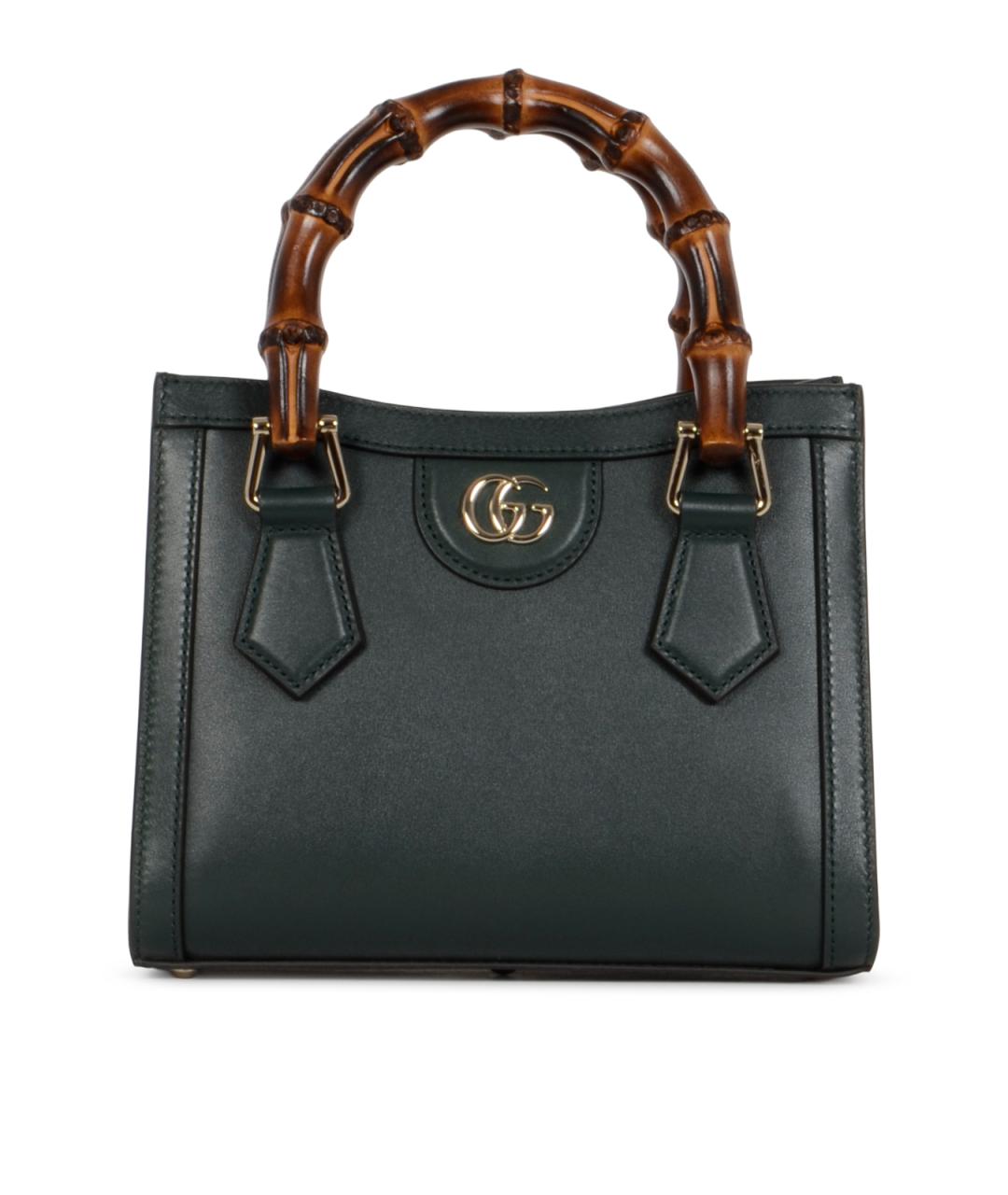 GUCCI Зеленая кожаная сумка тоут, фото 1