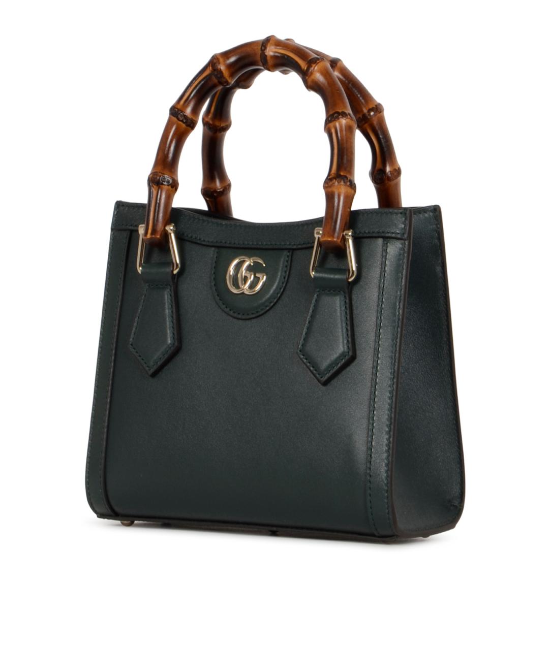 GUCCI Зеленая кожаная сумка тоут, фото 2